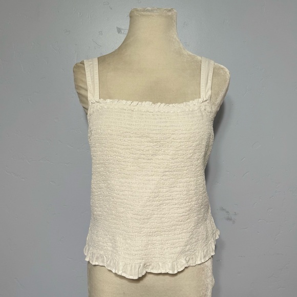 Madewell  Lucie Smocked Tank Top Size Large‎ - Picture 4 of 7